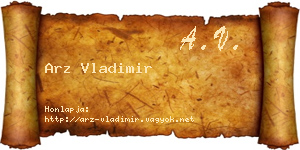 Arz Vladimir névjegykártya